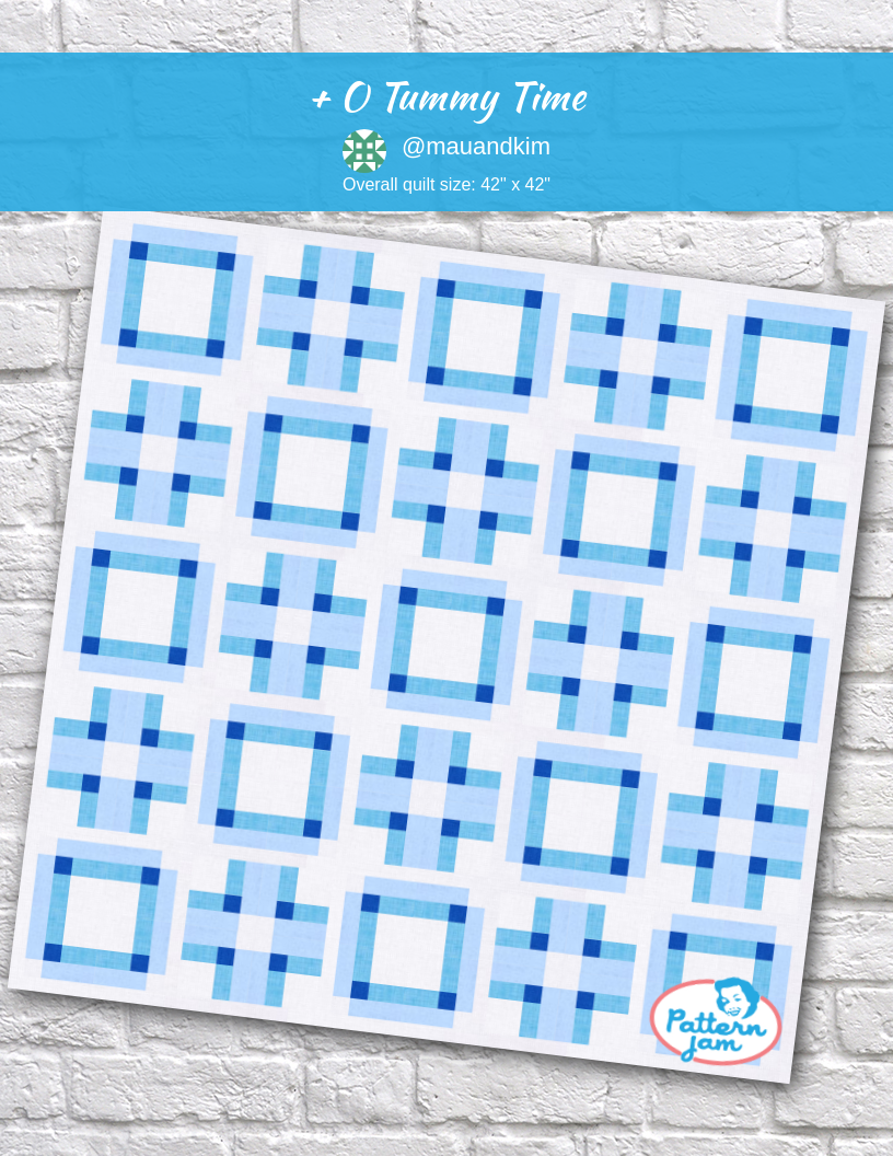 + O Tummy Time - custom quilt designed by &#64;mauandkim using PatternJam quilt design software