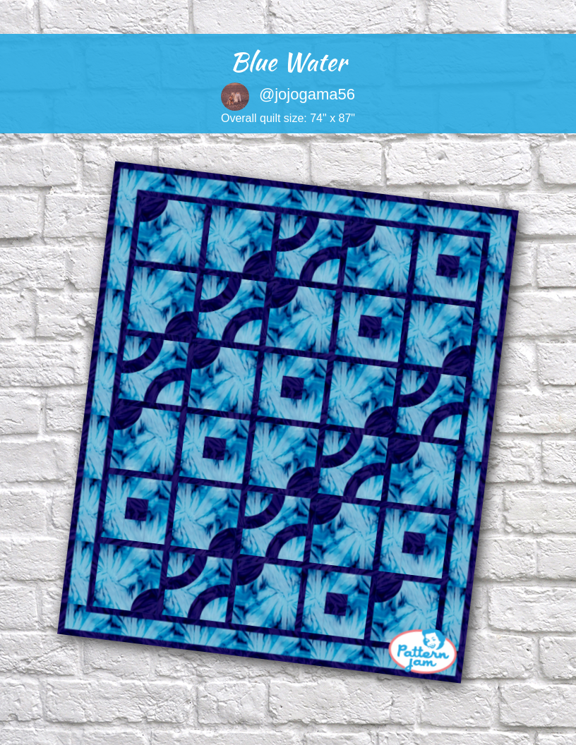Blue water - custom quilt designed by &#64;jojogama56 using PatternJam quilt design software
