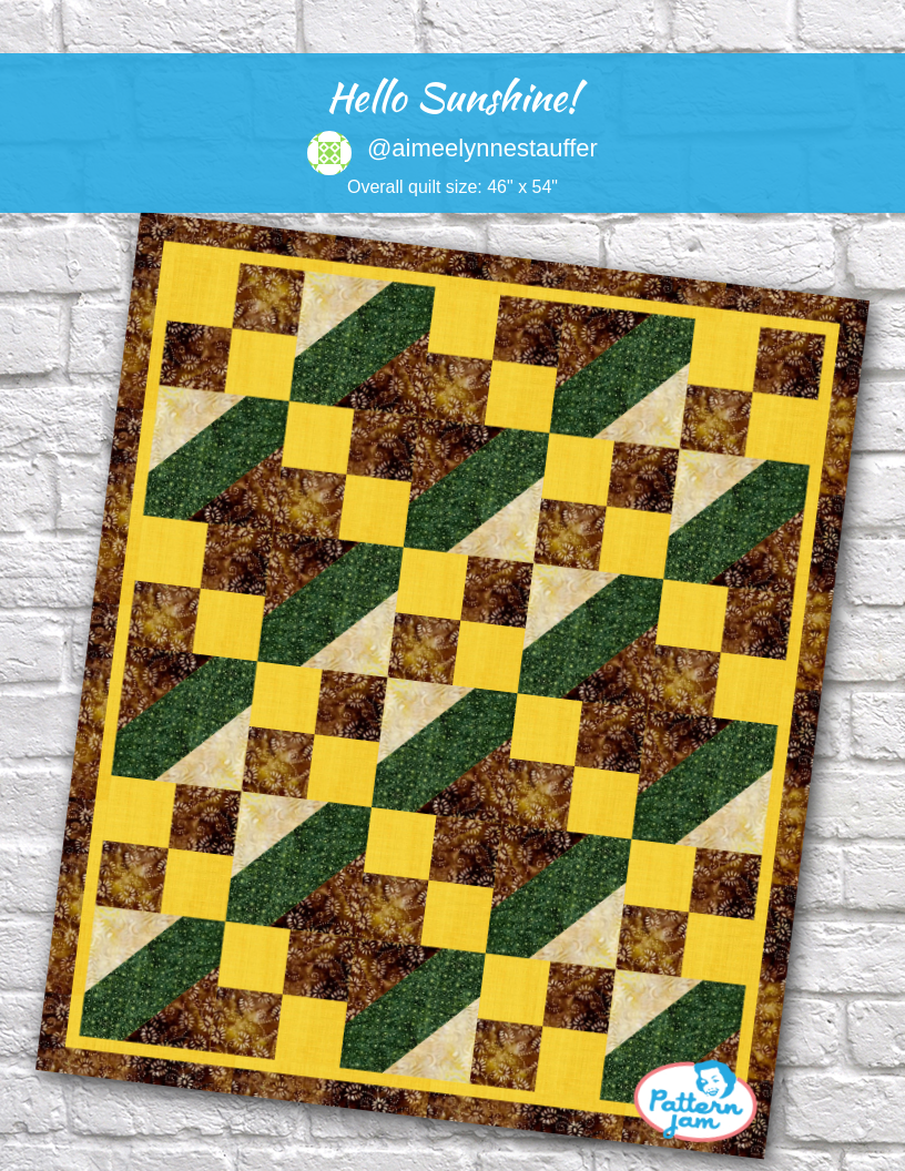 Hello Sunshine! - custom quilt designed by &#64;aimeelynnestauffer using PatternJam quilt design software