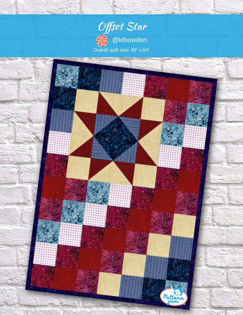 Offset Star - custom quilt designed by &#64;kfbowden using PatternJam quilt design software