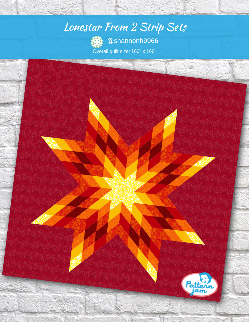 lonestar from 2 strip sets - custom quilt designed by &#64;shannonh9966 using PatternJam quilt design software