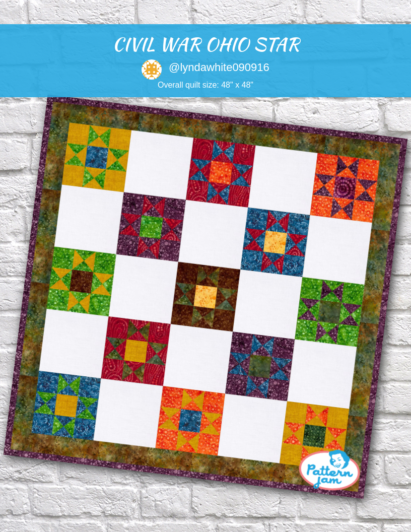CIVIL WAR OHIO STAR - custom quilt designed by &#64;lyndawhite090916 using PatternJam quilt design software
