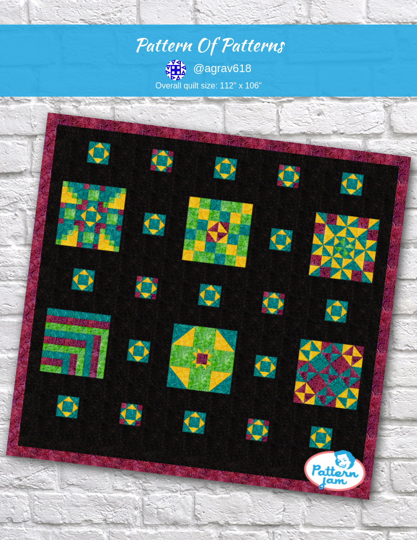 pattern of patterns - custom quilt designed by &#64;agrav618 using PatternJam quilt design software