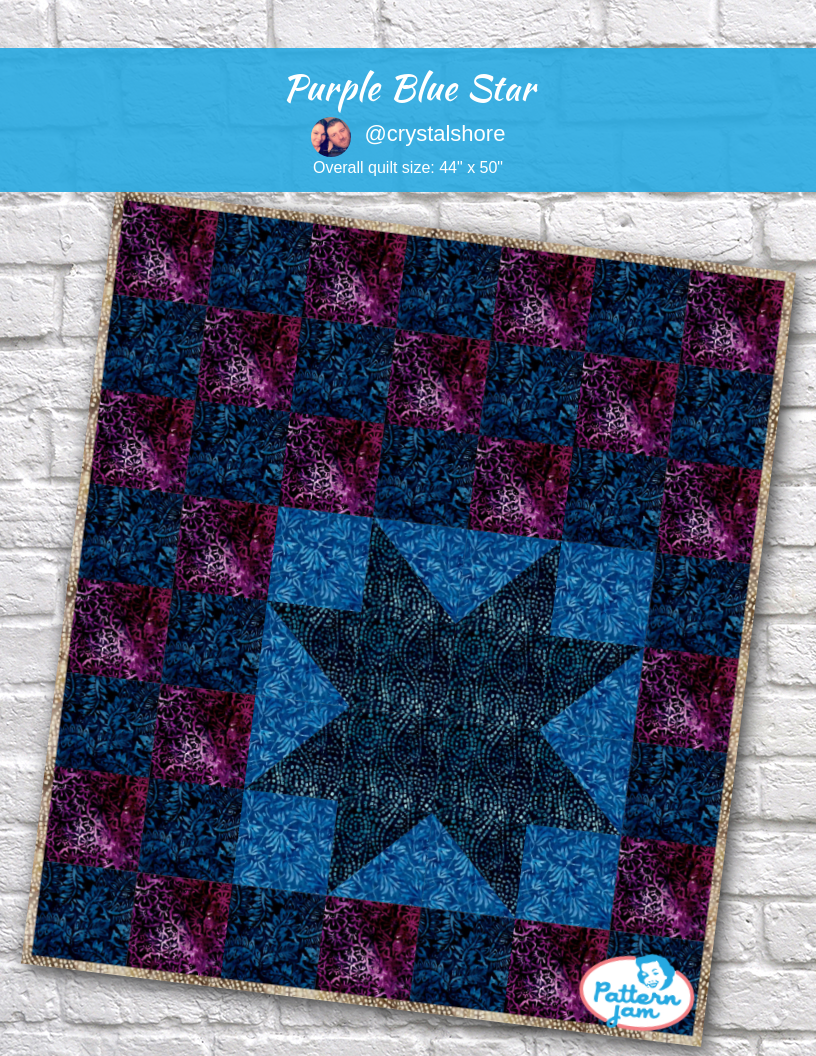 Purple Blue Star - custom quilt designed by &#64;crystalshore using PatternJam quilt design software
