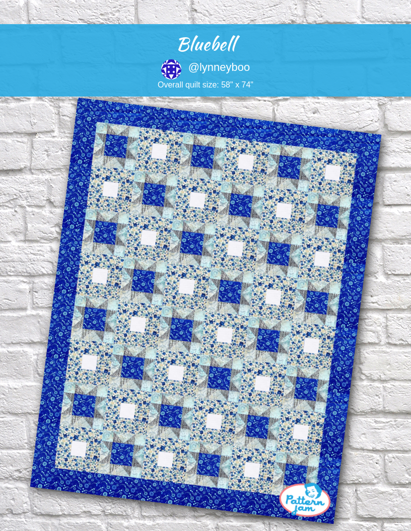 Bluebell - custom quilt designed by &#64;lynneyboo using PatternJam quilt design software