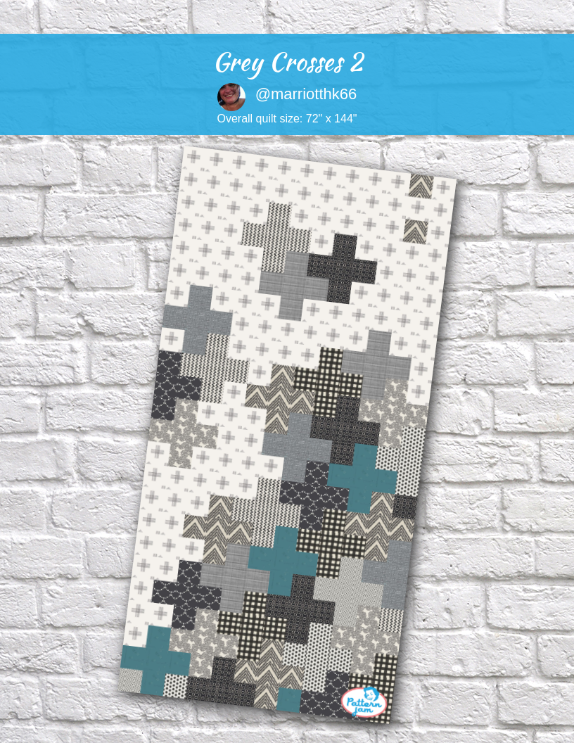 Grey Crosses 2 - custom quilt designed by &#64;marriotthk66 using PatternJam quilt design software