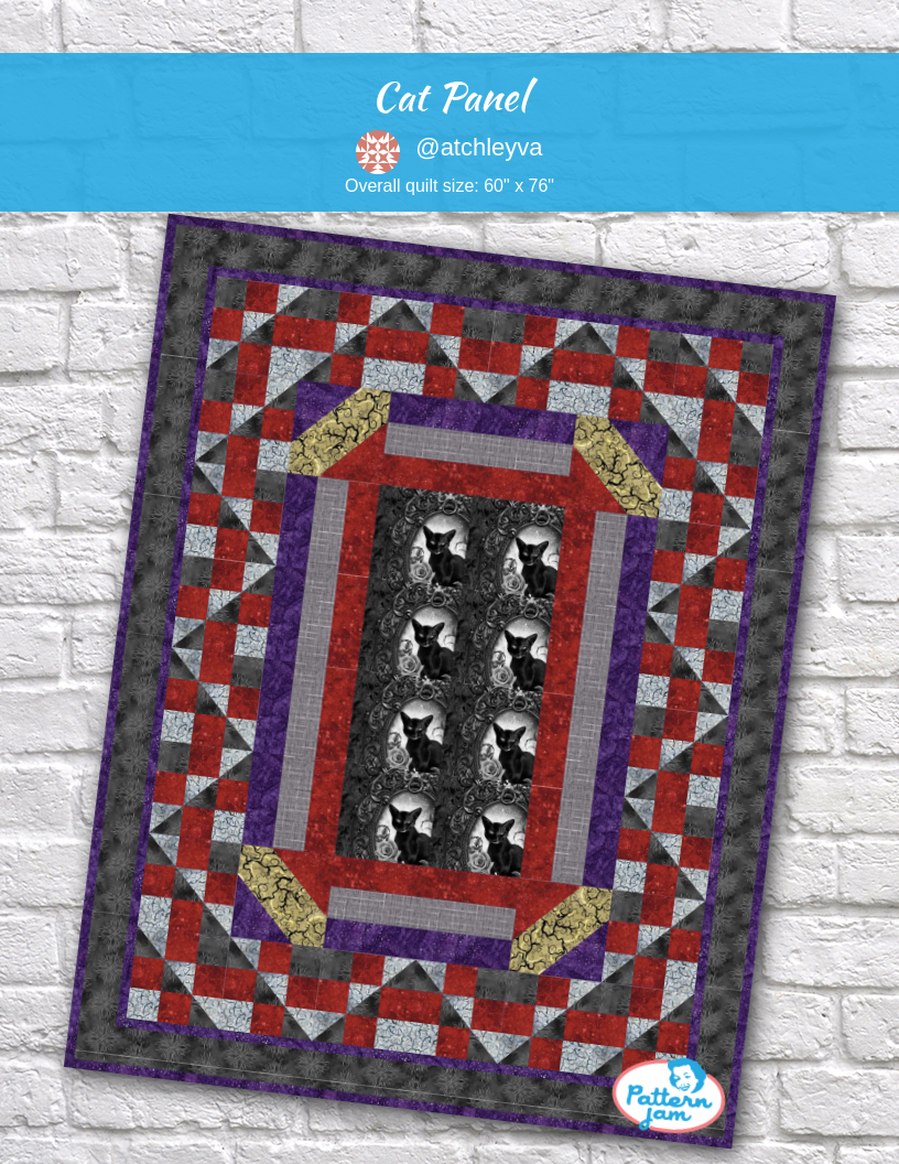 Cat Panel - custom quilt designed by &#64;atchleyva using PatternJam quilt design software