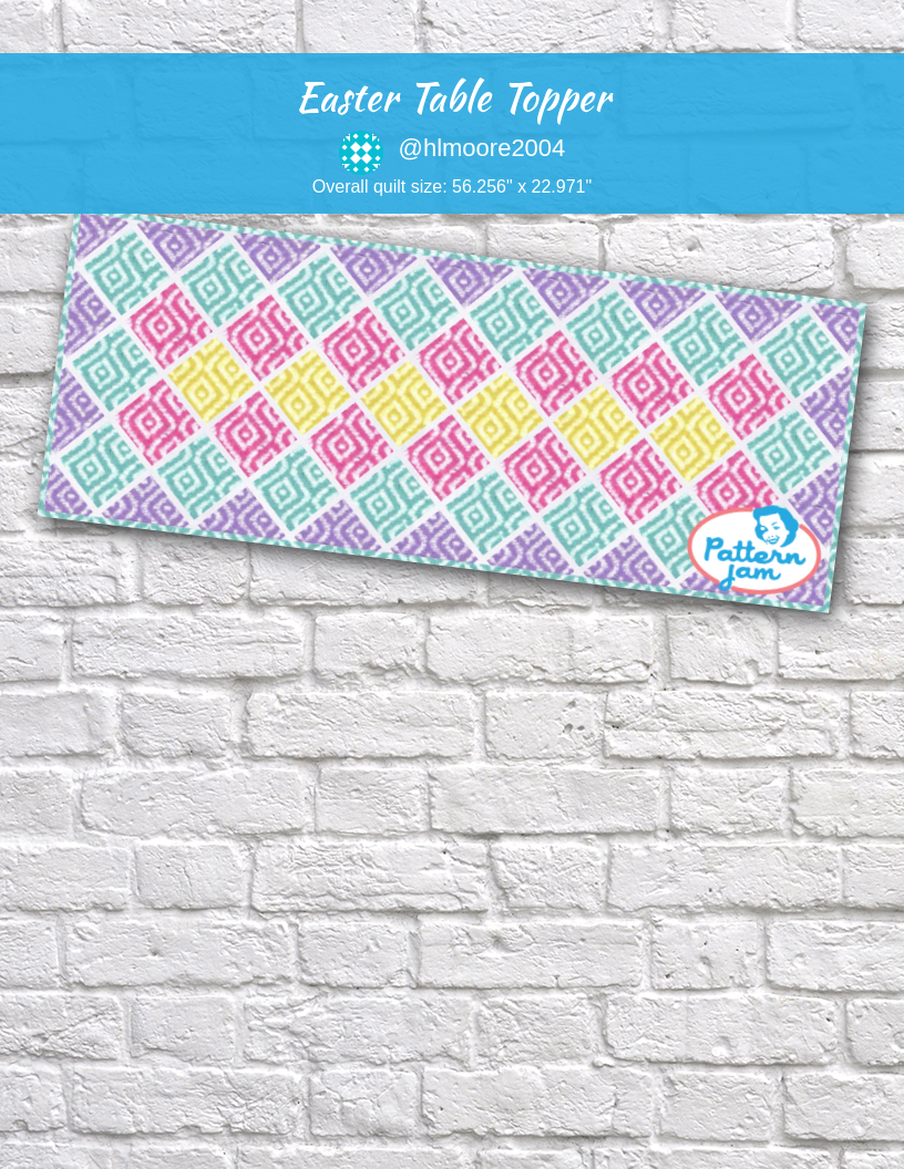 Easter Table Topper - custom quilt designed by &#64;hlmoore2004 using PatternJam quilt design software