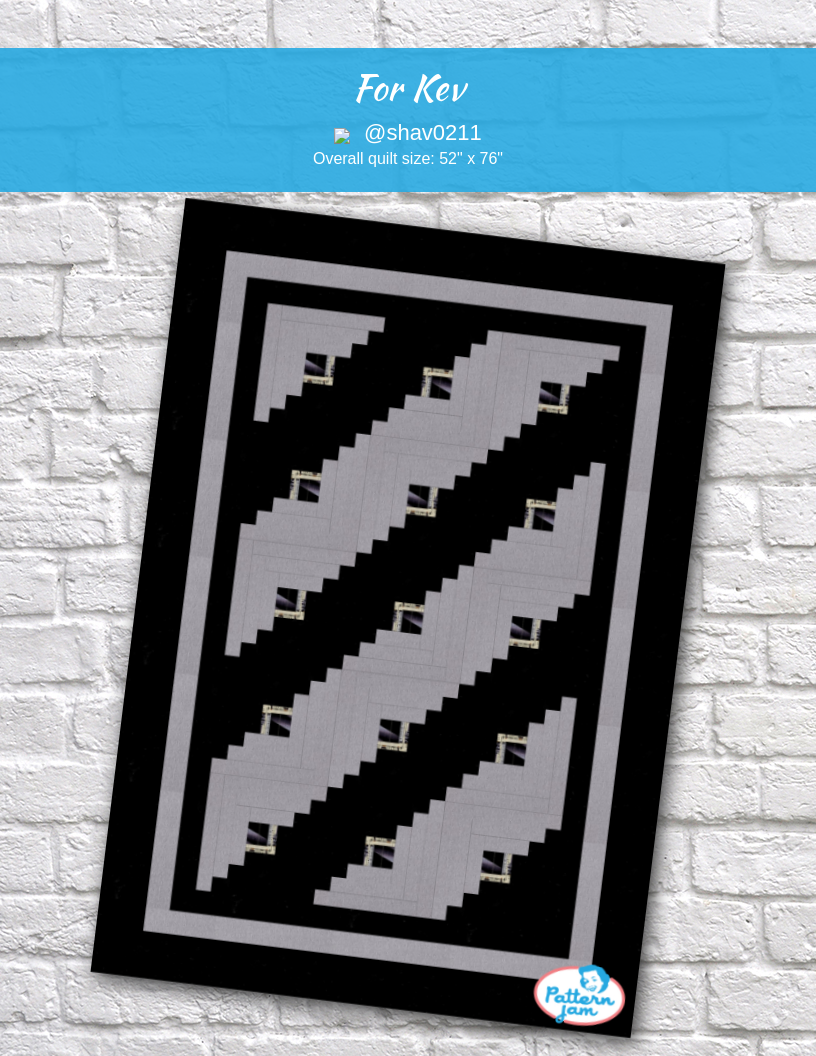 For Kev - custom quilt designed by &#64;shav0211 using PatternJam quilt design software