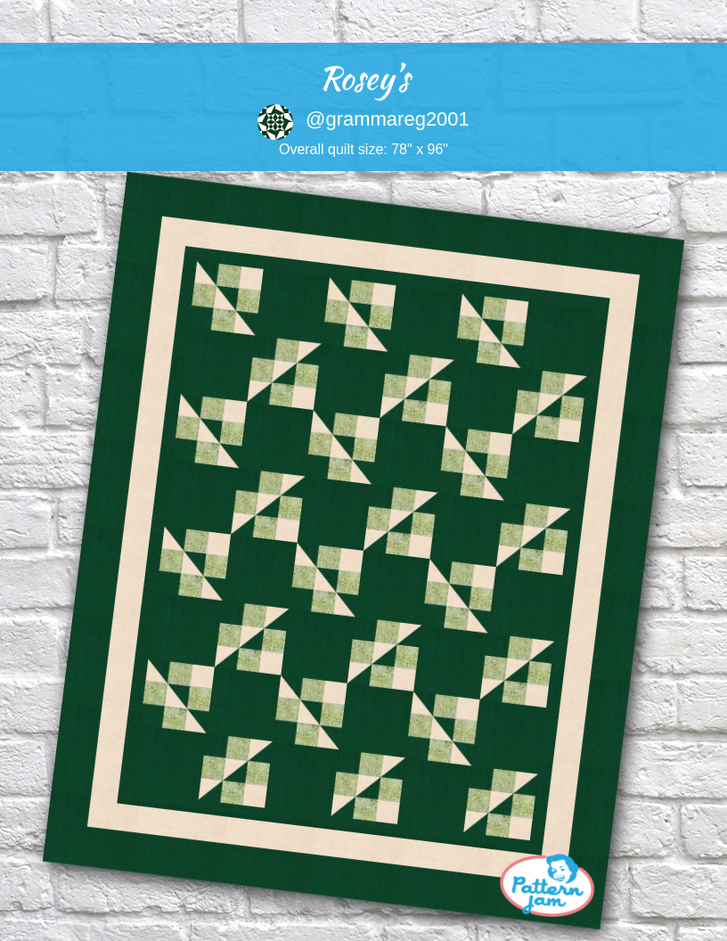 Rosey’s - custom quilt designed by &#64;grammareg2001 using PatternJam quilt design software