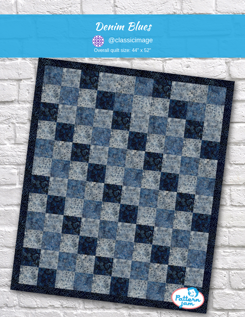 Denim Blues - custom quilt designed by &#64;classicimage using PatternJam quilt design software