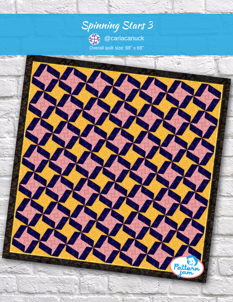 Spinning Stars 3 - custom quilt designed by &#64;carlacanuck using PatternJam quilt design software