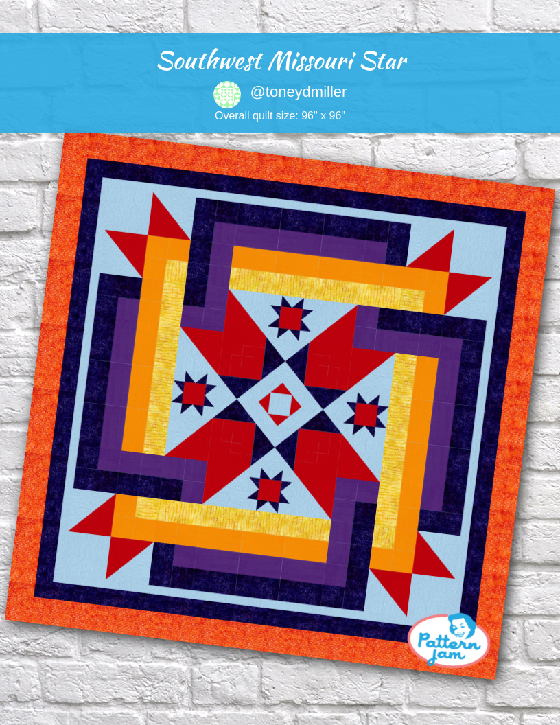 Southwest Missouri Star - custom quilt designed by &#64;toneydmiller using PatternJam quilt design software
