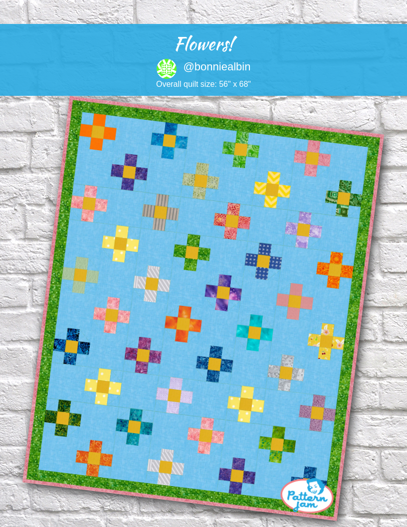 flowers! - custom quilt designed by &#64;bonniealbin using PatternJam quilt design software