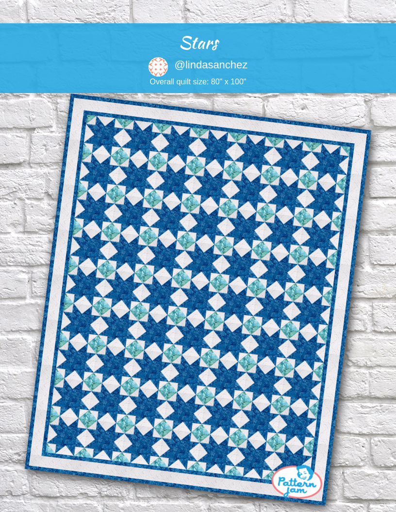 Stars - custom quilt designed by &#64;lindasanchez using PatternJam quilt design software