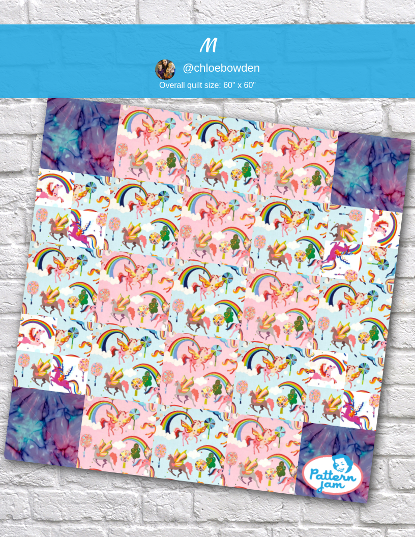 m - custom quilt designed by &#64;chloebowden using PatternJam quilt design software