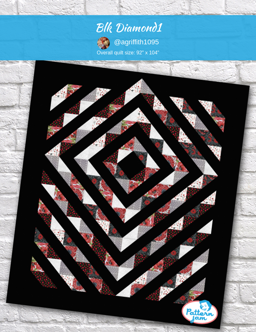 blk diamond1 - custom quilt designed by &#64;agriffith1095 using PatternJam quilt design software