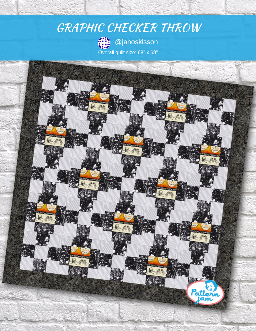 GRAPHIC CHECKER THROW - custom quilt designed by &#64;jahoskisson using PatternJam quilt design software