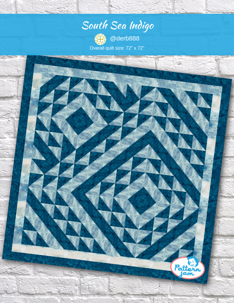 South Sea Indigo - custom quilt designed by &#64;derb888 using PatternJam quilt design software