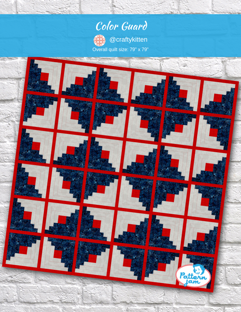 Color Guard - custom quilt designed by &#64;craftykitten using PatternJam quilt design software