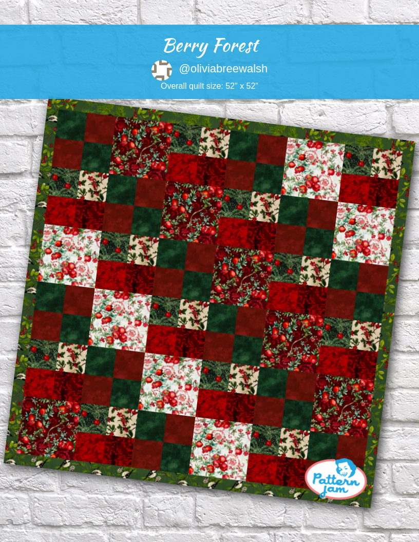 Berry Forest - custom quilt designed by &#64;oliviabreewalsh using PatternJam quilt design software