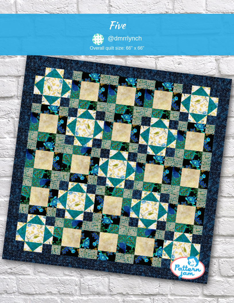 five - custom quilt designed by &#64;dmrrlynch using PatternJam quilt design software
