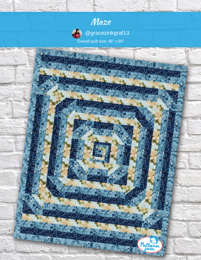 Maze - custom quilt designed by &#64;gracezinkgraf13 using PatternJam quilt design software