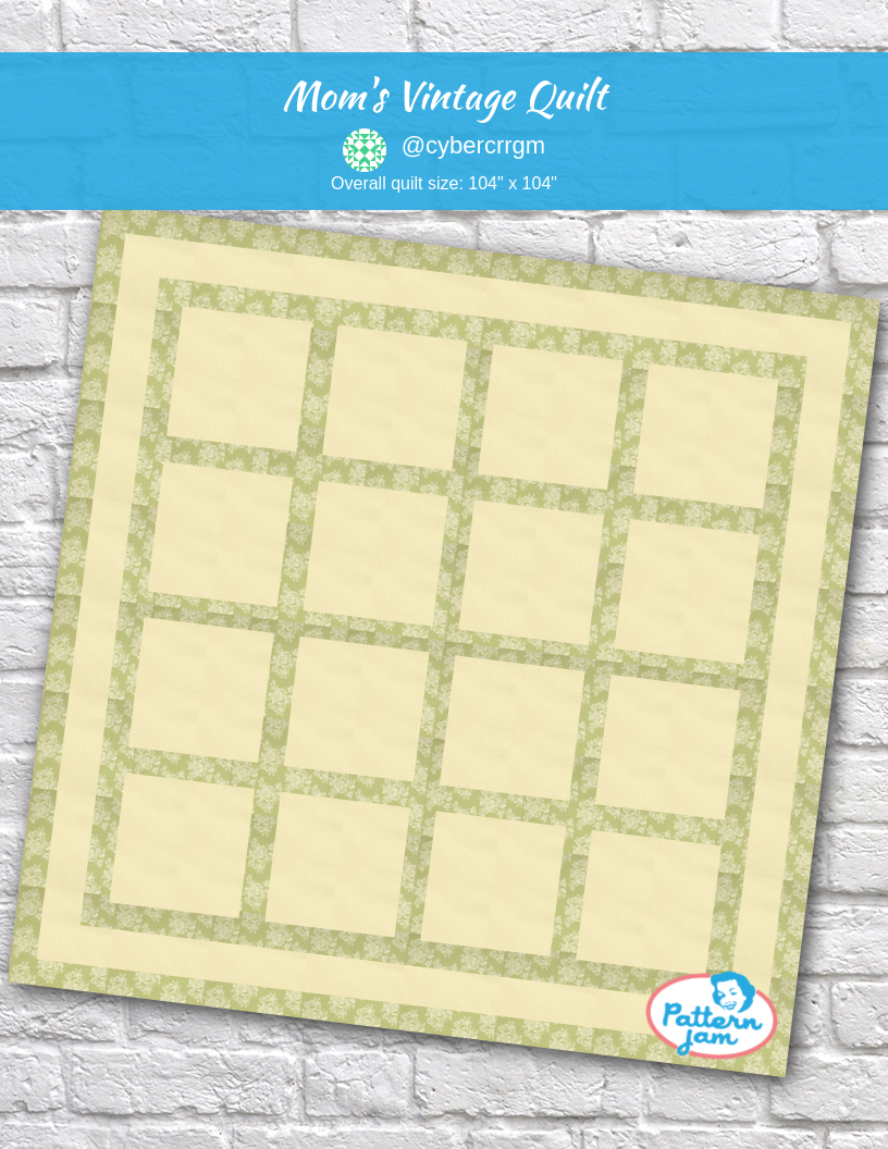 Mom's Vintage Quilt - custom quilt designed by &#64;cybercrrgm using PatternJam quilt design software
