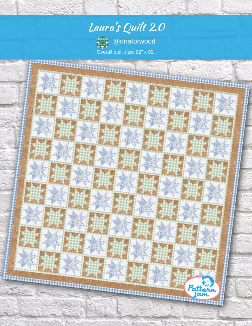 laura's quilt 2.0 - custom quilt designed by &#64;dnaforwood using PatternJam quilt design software