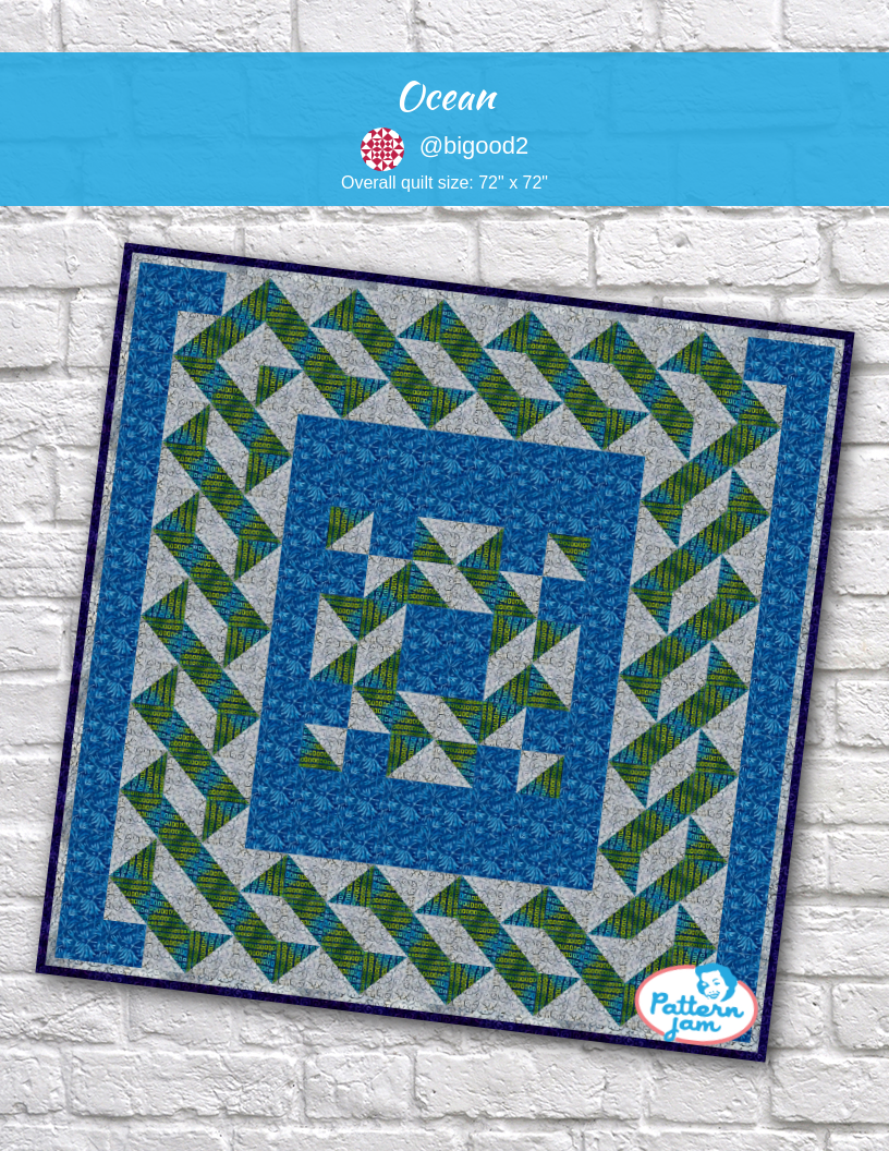 ocean - custom quilt designed by &#64;bigood2 using PatternJam quilt design software