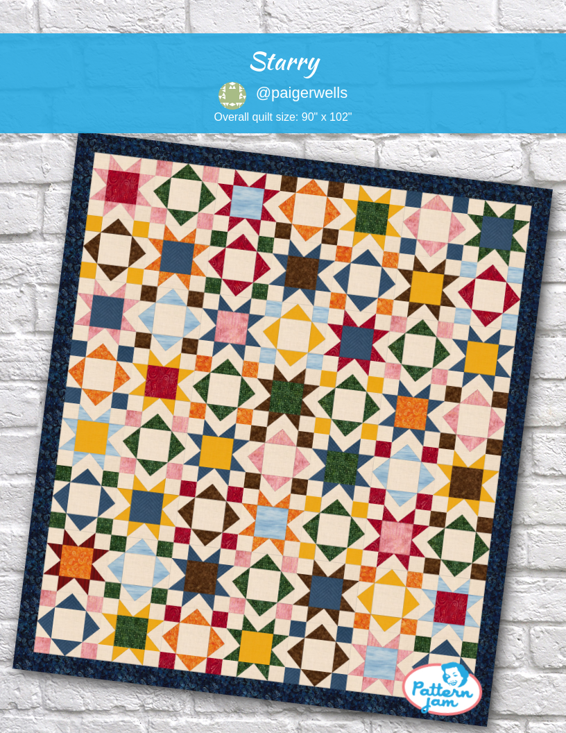starry - custom quilt designed by &#64;paigerwells using PatternJam quilt design software