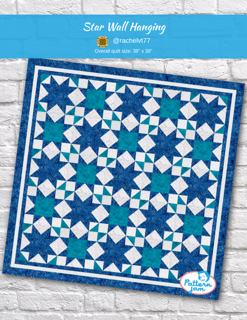 Star wall hanging - custom quilt designed by &#64;rachelvt77 using PatternJam quilt design software