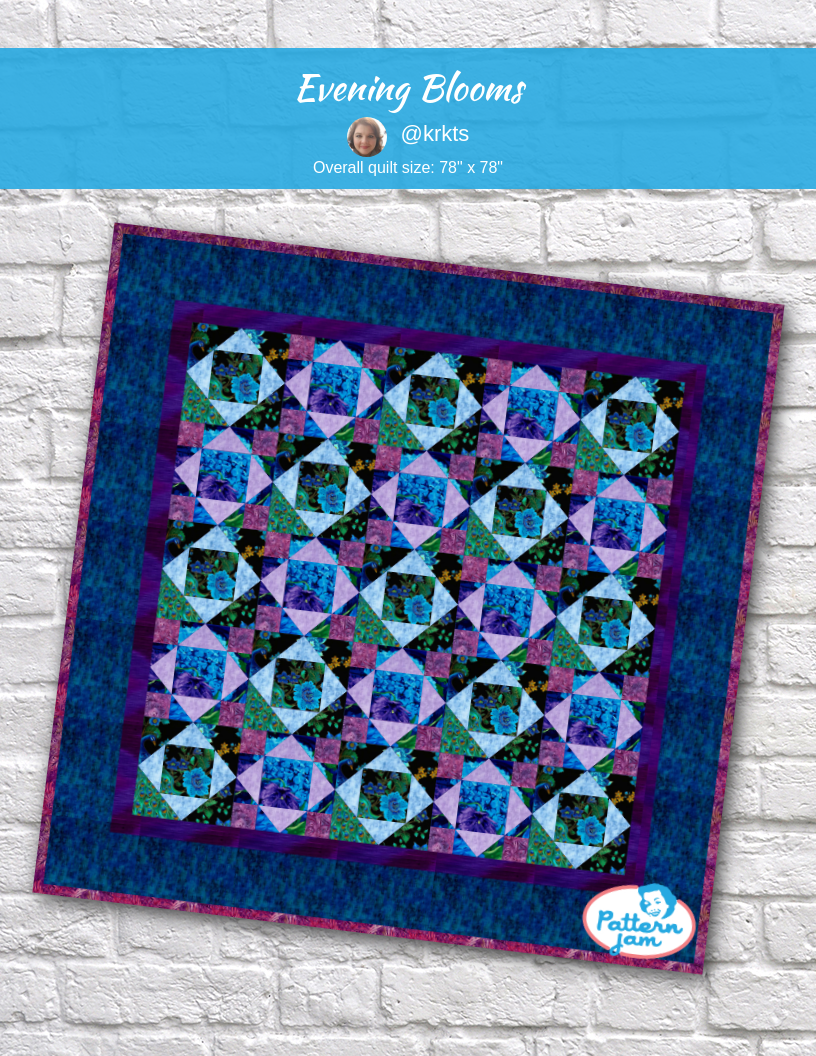Evening blooms - custom quilt designed by &#64;krkts using PatternJam quilt design software