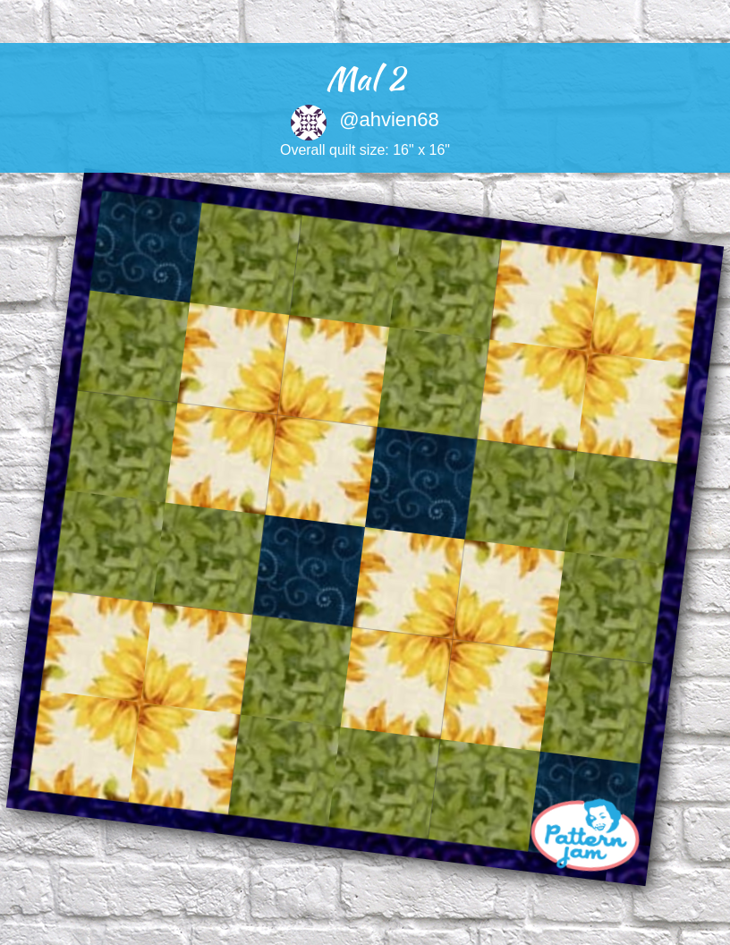 mal 2 - custom quilt designed by &#64;ahvien68 using PatternJam quilt design software