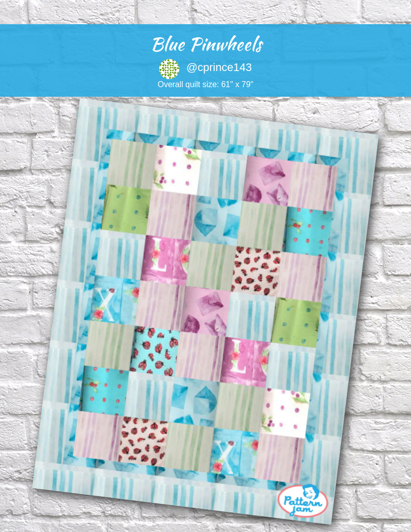 Blue pinwheels - custom quilt designed by &#64;cprince143 using PatternJam quilt design software