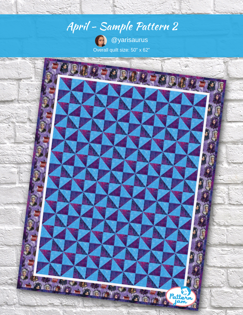 April - Sample Pattern 2 - custom quilt designed by &#64;yarisaurus using PatternJam quilt design software