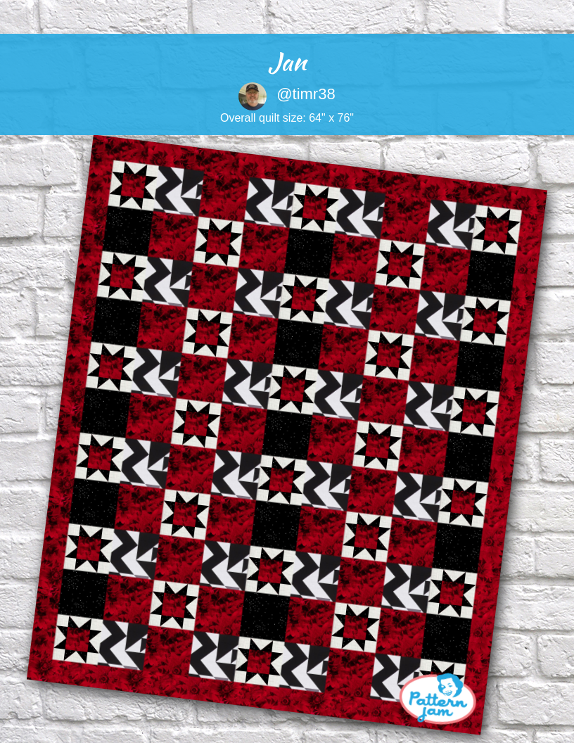 Jan - custom quilt designed by &#64;timr38 using PatternJam quilt design software