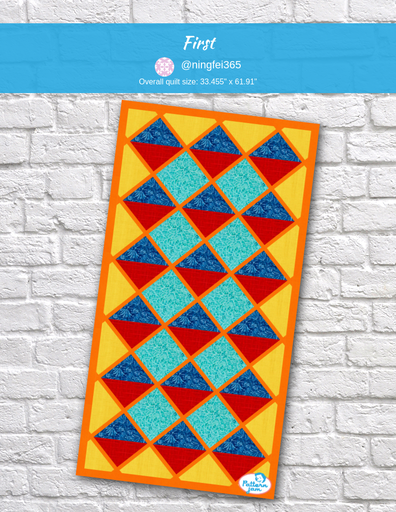 first - custom quilt designed by &#64;ningfei365 using PatternJam quilt design software