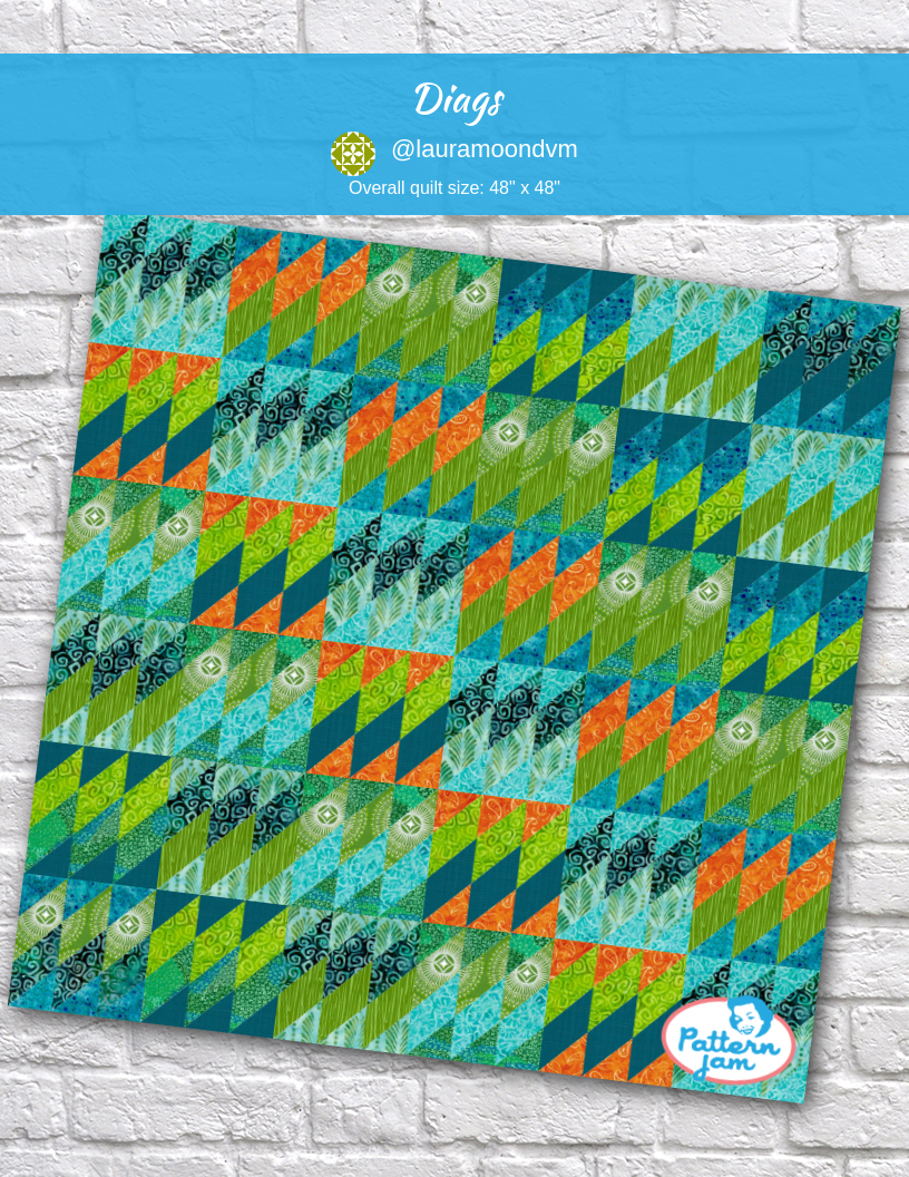 diags - custom quilt designed by &#64;lauramoondvm using PatternJam quilt design software