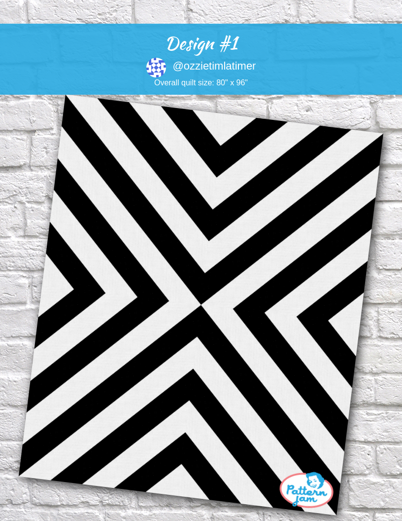 Design #1 - custom quilt designed by &#64;ozzietimlatimer using PatternJam quilt design software