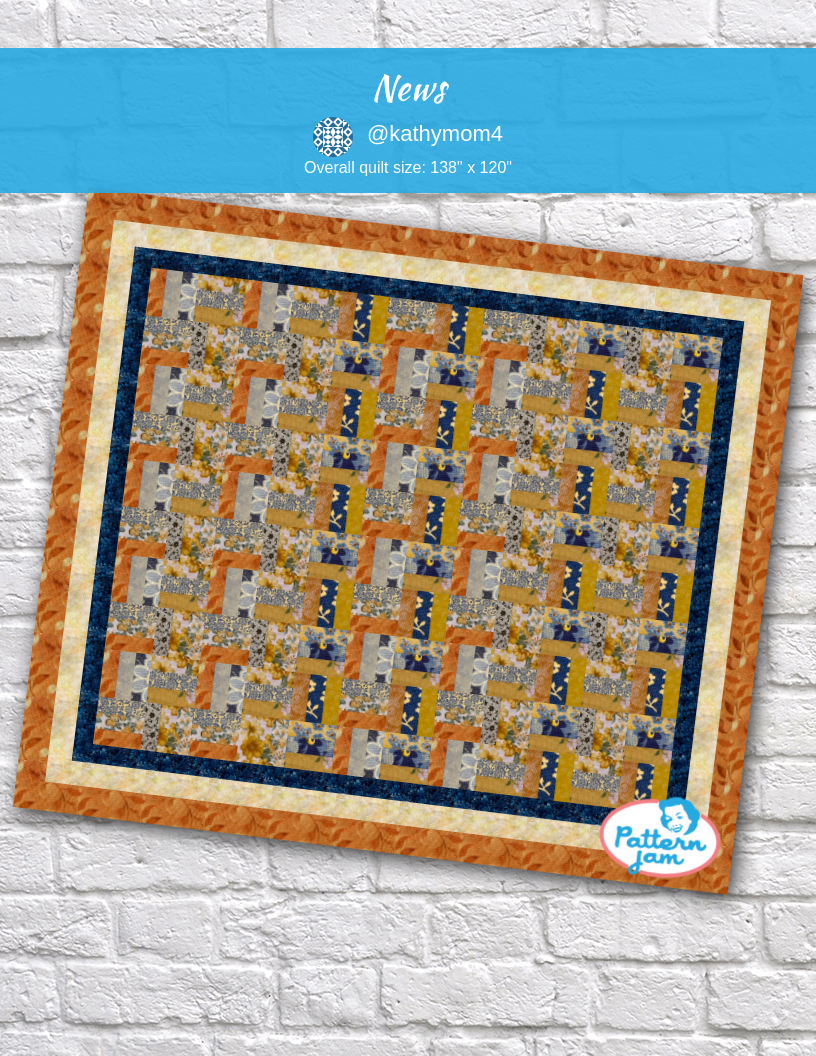 News - custom quilt designed by &#64;kathymom4 using PatternJam quilt design software