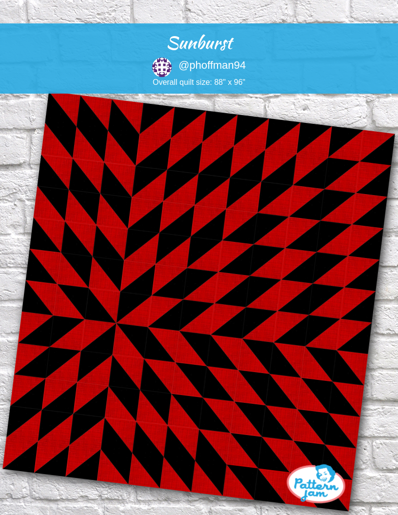 Sunburst - custom quilt designed by &#64;phoffman94 using PatternJam quilt design software
