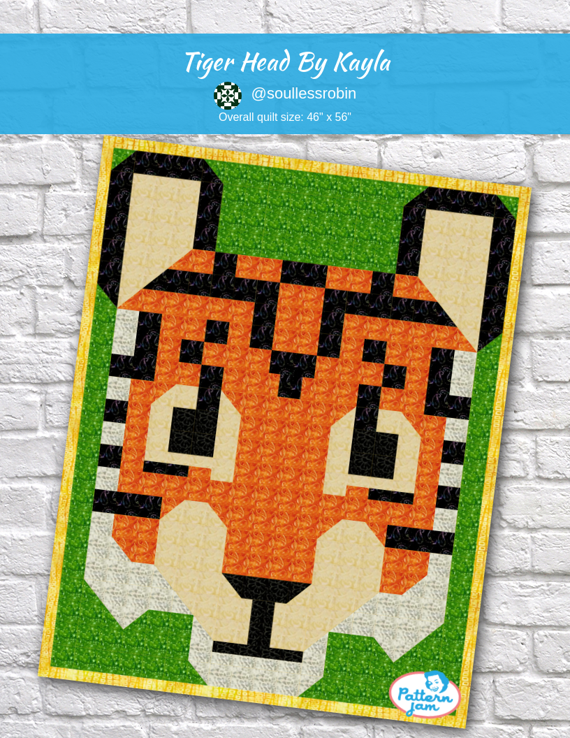 tiger head by kayla - custom quilt designed by &#64;soullessrobin using PatternJam quilt design software