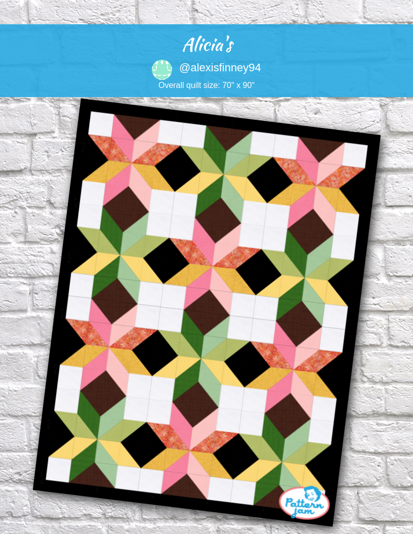 alicia's - custom quilt designed by &#64;alexisfinney94 using PatternJam quilt design software