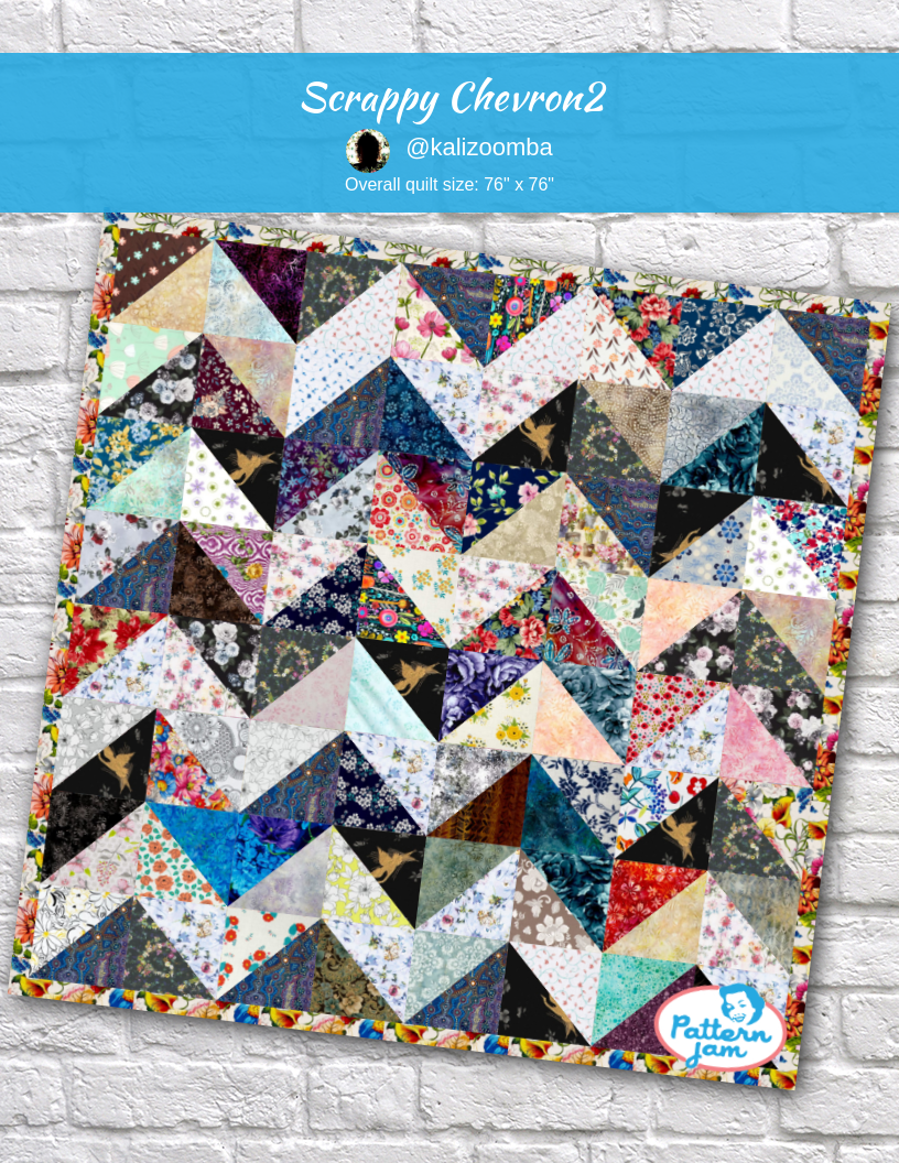 scrappy chevron2 - custom quilt designed by &#64;kalizoomba using PatternJam quilt design software