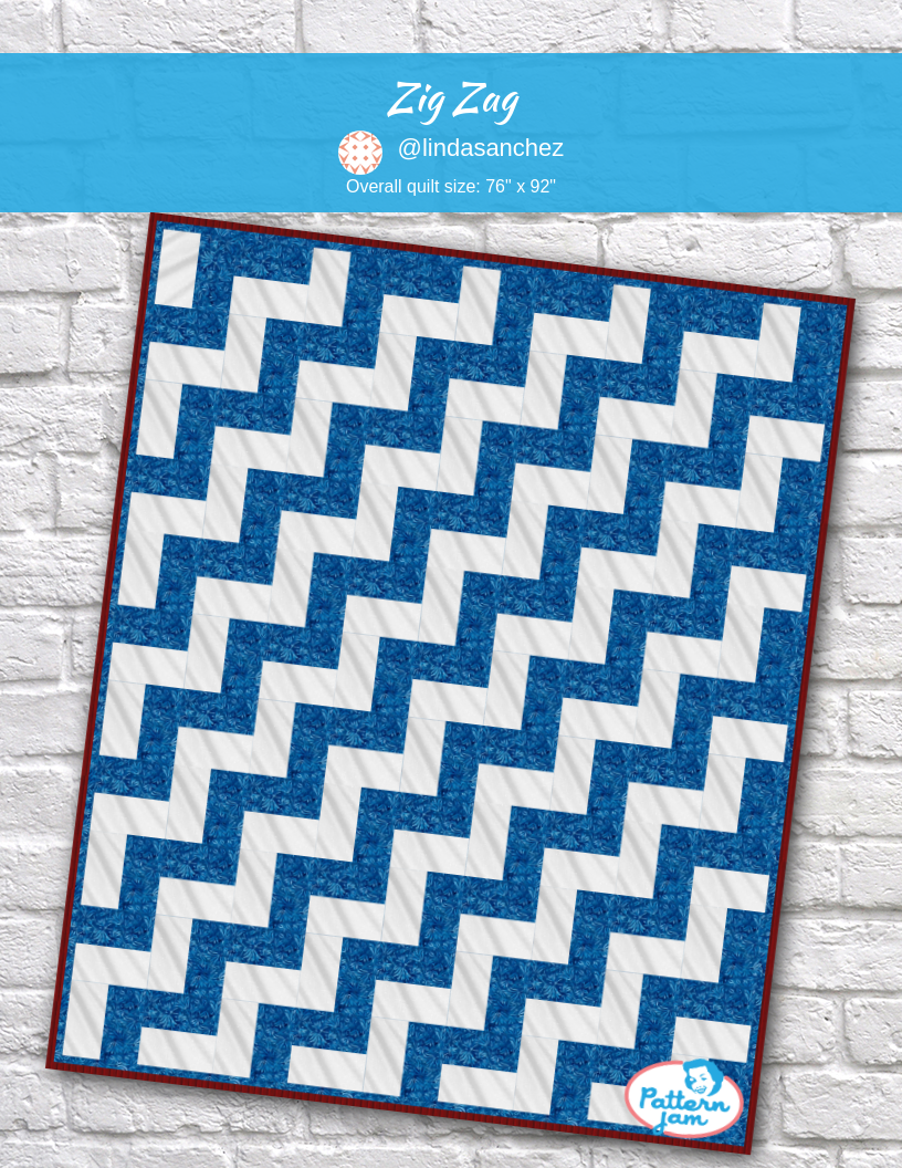 zig zag - custom quilt designed by &#64;lindasanchez using PatternJam quilt design software