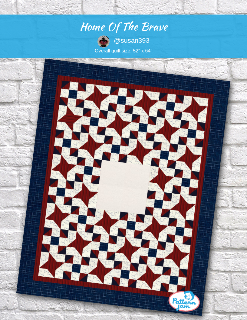 Home of the Brave - custom quilt designed by &#64;susan393 using PatternJam quilt design software