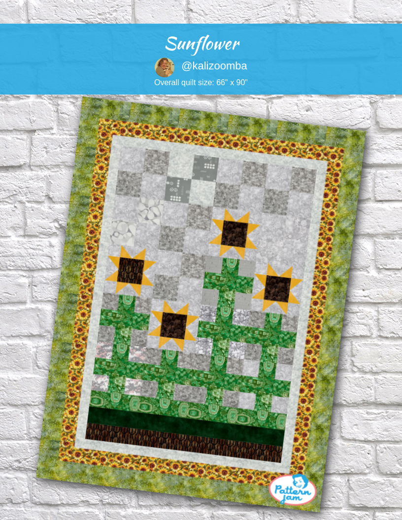 sunflower - custom quilt designed by &#64;kalizoomba using PatternJam quilt design software