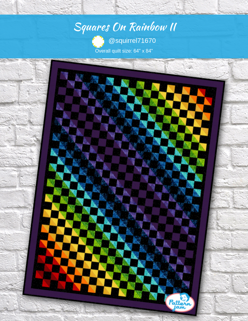 Squares on Rainbow II - custom quilt designed by &#64;squirrel71670 using PatternJam quilt design software