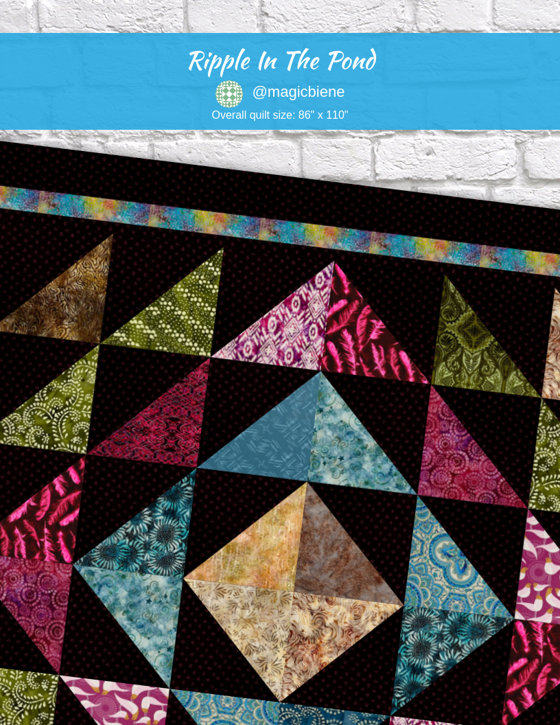 Ripple in the pond - custom quilt designed by &#64;magicbiene using PatternJam quilt design software